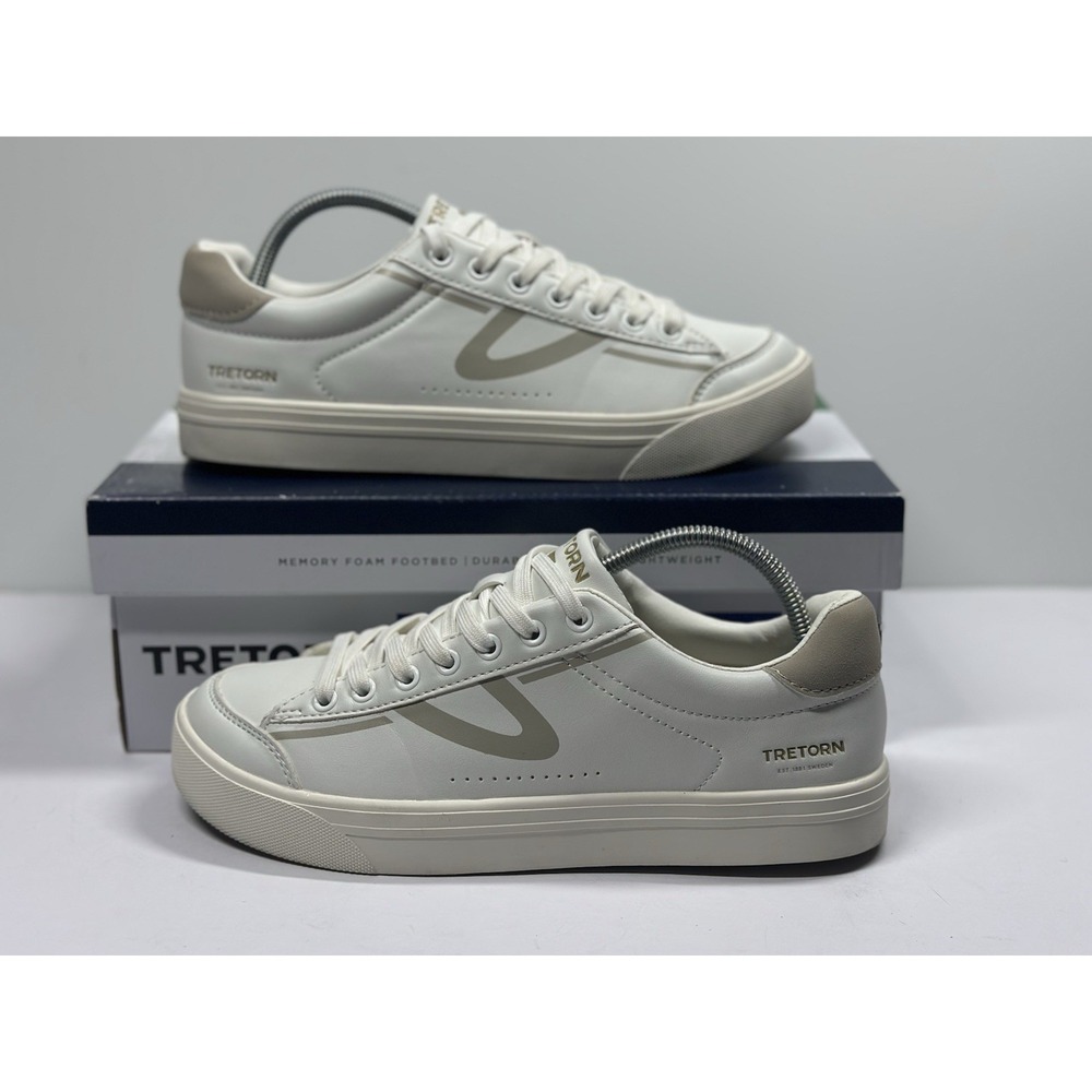 Tretorn "Serve" Women's 7M Fun Retro Blast Fashion Sneaker (White & Gray) Shoe